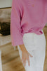 3/4 Ribbed Sweater - Pink