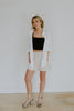 Linen Shirt with Cargo Pocket - White