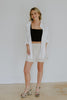 Linen Shirt with Cargo Pocket - White