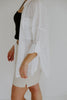 Linen Shirt with Cargo Pocket - White