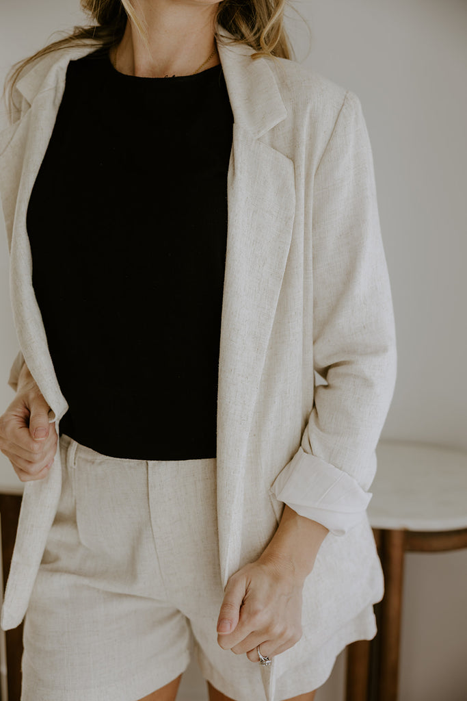 The Elevated Linen Blazer - Oatmeal