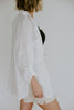 Linen Shirt with Cargo Pocket - White