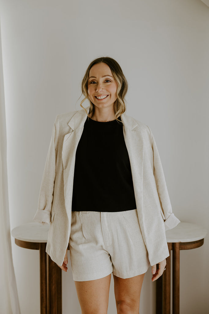 The Elevated Linen Blazer - Oatmeal