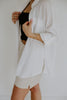 Linen Shirt with Cargo Pocket - White