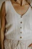 Knit Front Button Vest - Off White