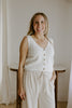 Knit Front Button Vest - Off White