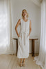 Striped Linen Dress with Smocked Back - Oat