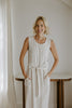 Striped Linen Dress with Smocked Back - Oat