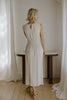 Striped Linen Dress with Smocked Back - Oat