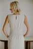 Striped Linen Dress with Smocked Back - Oat