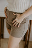 Linen Shorts with Pocket - Khaki