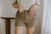 Linen Shorts with Pocket - Khaki