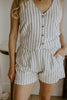 Linen Shorts with Black Stripes