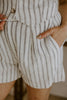 Linen Shorts with Black Stripes