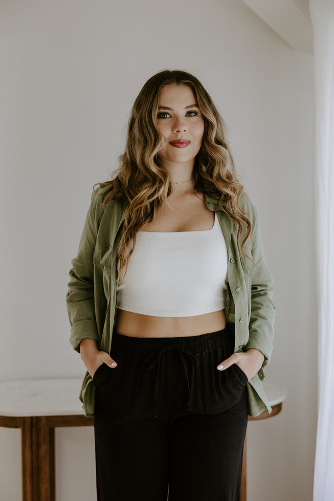Classic Linen Button up - Olive