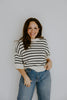 Black Boxy Striped Knit Sweater