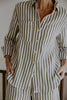 Long Sleeve Striped Button Down - Chive
