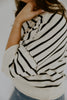 Black Boxy Striped Knit Sweater