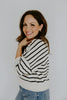 Black Boxy Striped Knit Sweater