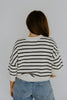 Black Boxy Striped Knit Sweater