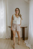 Striped Linen Short with Pocket - Brown