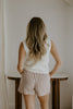 Striped Linen Short with Pocket - Brown
