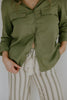 Classic Linen Button up - Olive