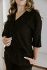 Linen Button Up Shirt - Black