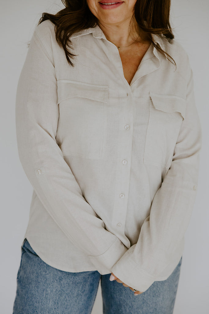 Classic Linen Button Up - Natural