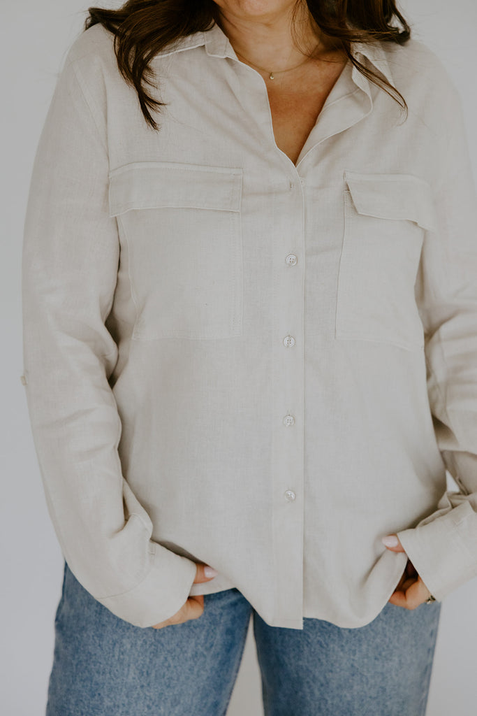 Classic Linen Button Up - Natural