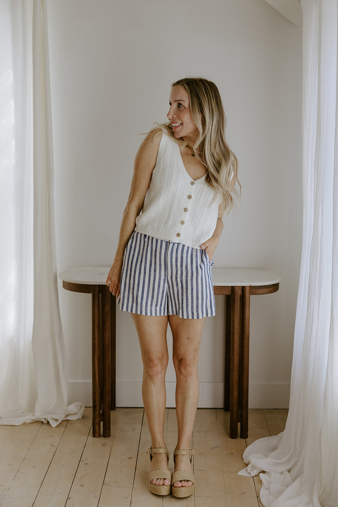 Classic Cut Striped Short - Blue