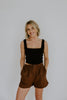 Boxer Style Linen Short - Brown