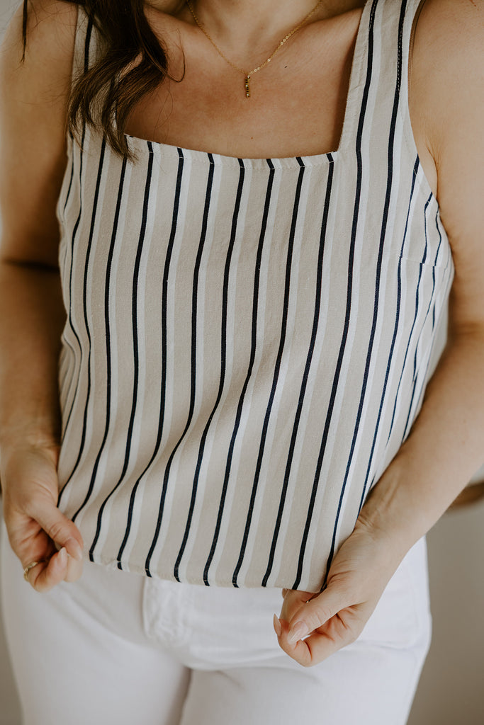Square Neck Tank - Stripe