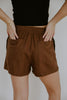 Boxer Style Linen Short - Brown
