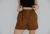 Boxer Style Linen Short - Brown