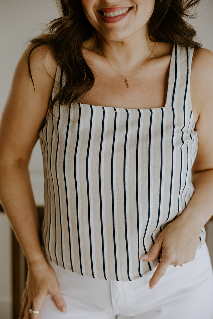 Square Neck Tank - Stripe
