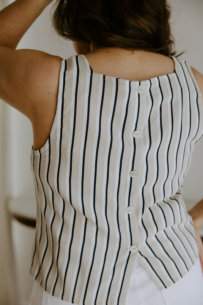 Square Neck Tank - Stripe