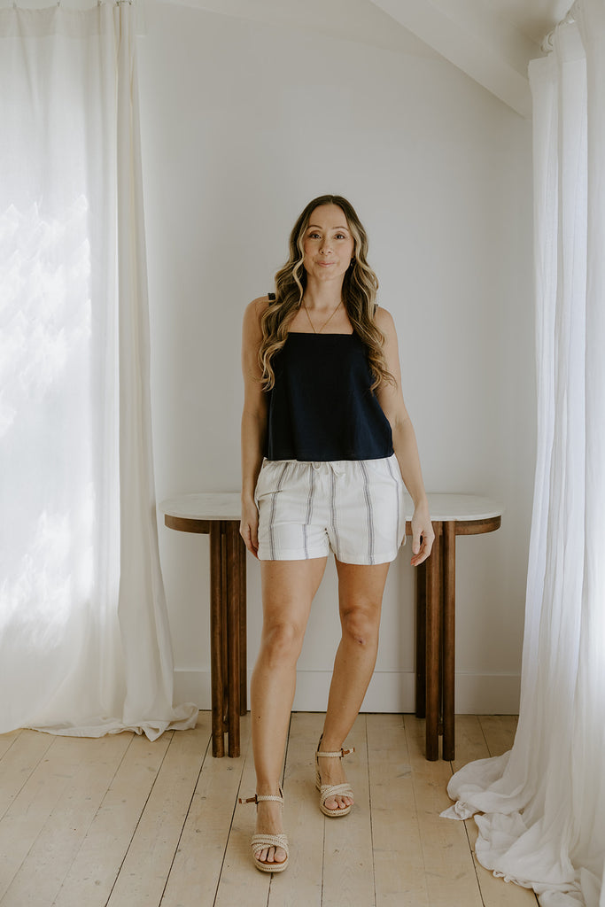 Navy Multi Stripe Short