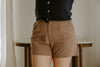 Linen Shorts With Pockets - Cocoa