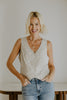 Thin Stripe Vest - Khaki and White