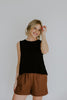 Flowy Linen Tank - Black