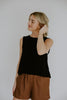 Flowy Linen Tank - Black