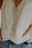 Thin Stripe Vest - Khaki and White