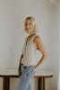 Thin Stripe Vest - Khaki and White