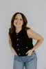 Sleeveless Knit Vest - Black