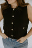 Sleeveless Knit Vest - Black