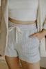 Striped Shorts with Drawstring - Denim Blue
