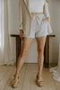 Striped Shorts with Drawstring - Denim Blue