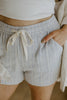 Striped Shorts with Drawstring - Denim Blue