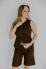 The Elevated Linen Vest - Brown
